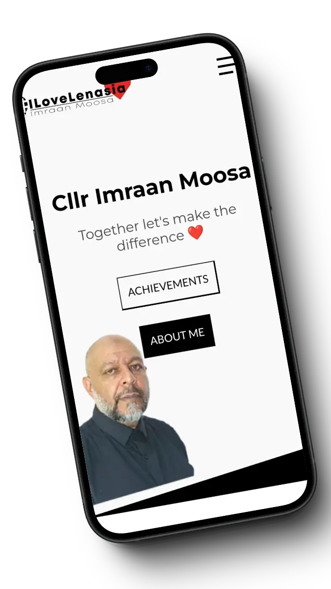 cllr Imraan Moosa - Mobile Friendly Designed By Webtastix Web Designs